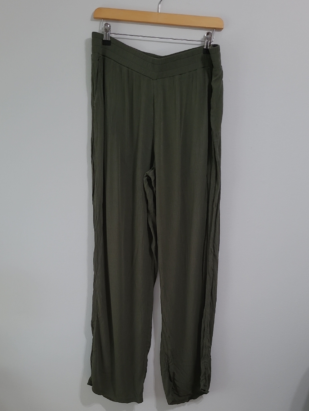 46. 100% rayon wide leg pants